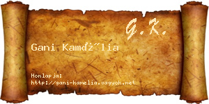 Gani Kamélia névjegykártya